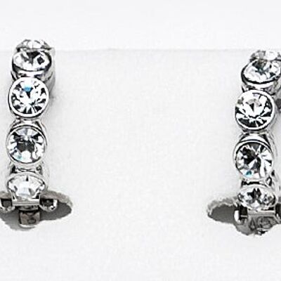 Rhodium-plated clip-on earrings