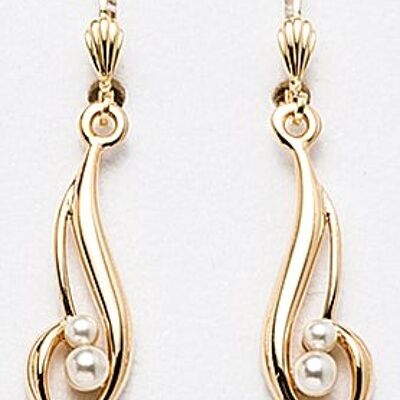 Gold-plated pearl earrings