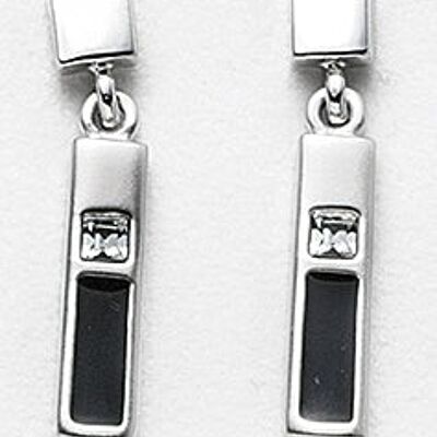 Stud earrings rhodium-plated black