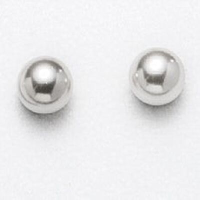 Ear studs rhodium-plated pearl cream