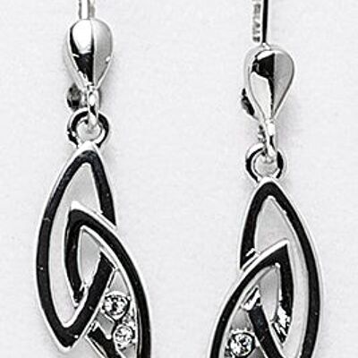 Rhodium-plated earrings