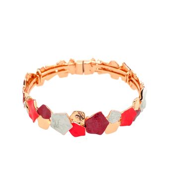 Bracelet fermoir magnétique plaqué or rose rose