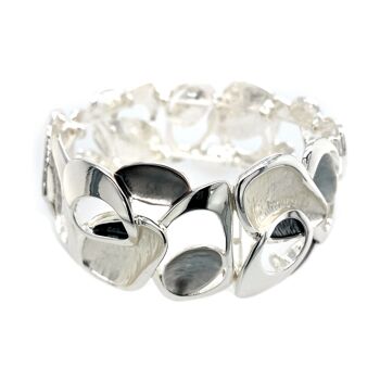 Bracelet élastique argenté gris, blanc