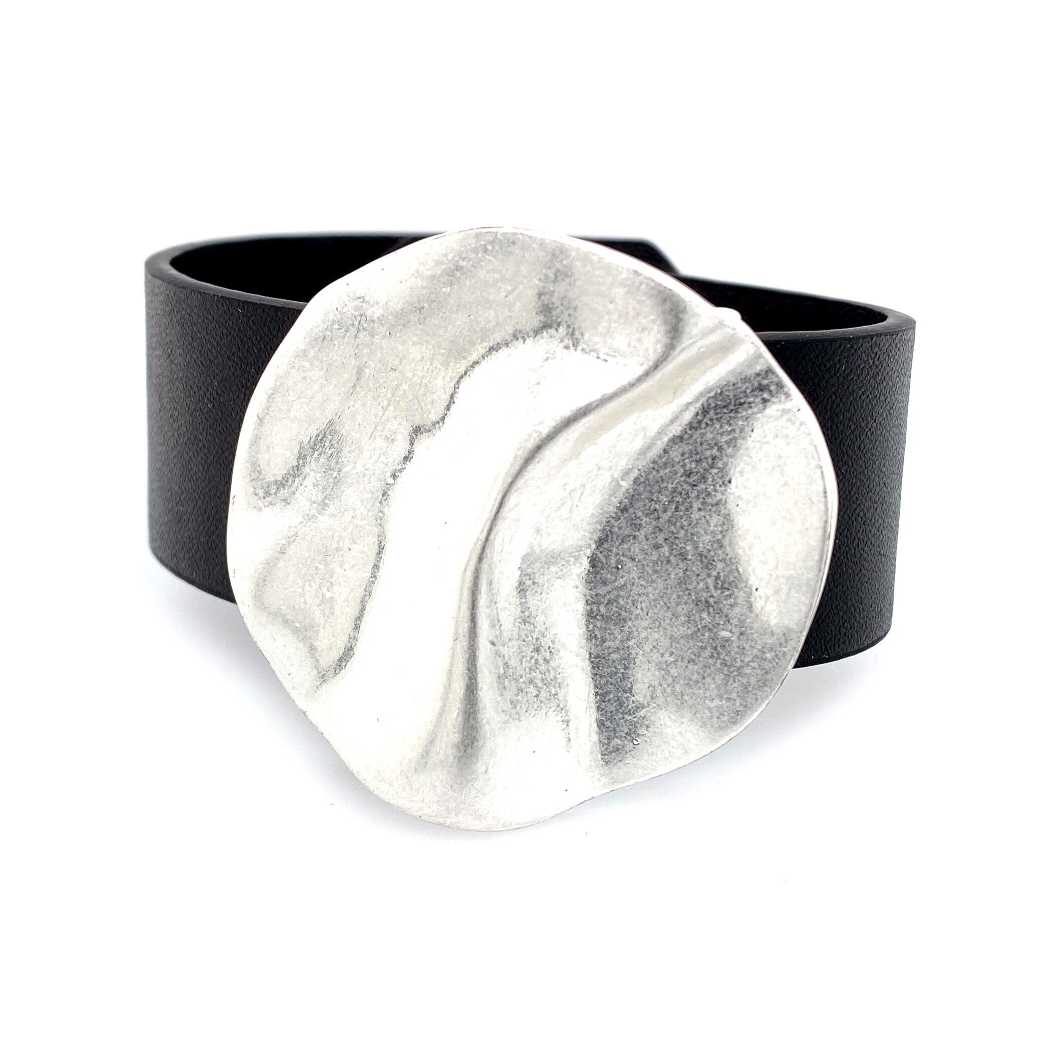 Armband Magnetverschluss rhodiniert gebürstet schwarz