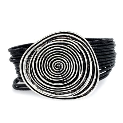 Pulsera cierre magnético rodiado negro