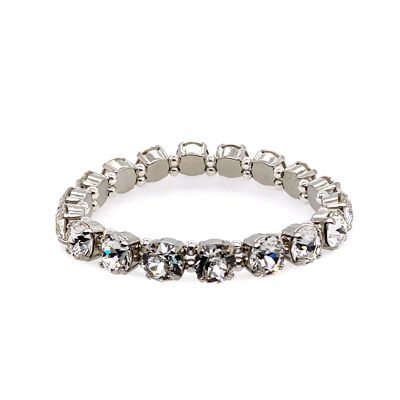 Pulsera elástica rodiada piedras cristal 8mm cristal