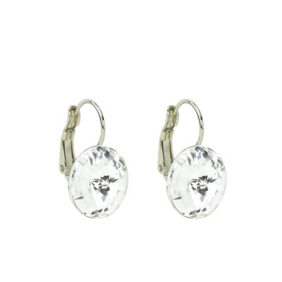Earrings crystal stone 14mm - crystal