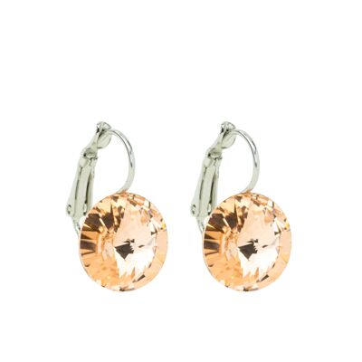 Earrings crystal stone 14mm - Light Peach