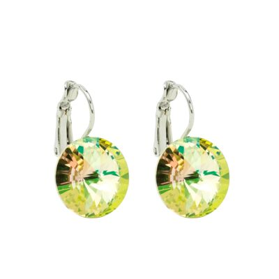 Earrings crystal stone 14mm - Luminus Green