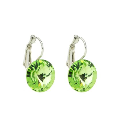 Ohrringe Kristallstein 14mm - Peridot