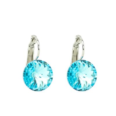 Earrings Crystal Stone 14mm - Light Turquoise