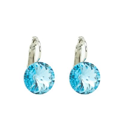 Boucles d'oreilles pierre cristal 14mm - Aqua