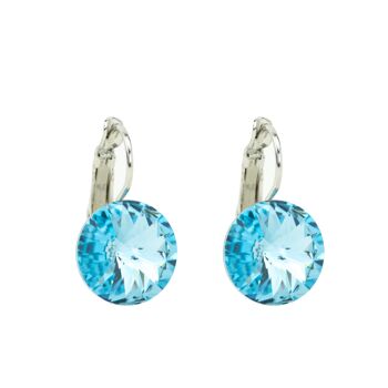 Boucles d'oreilles pierre cristal 14mm - Aqua