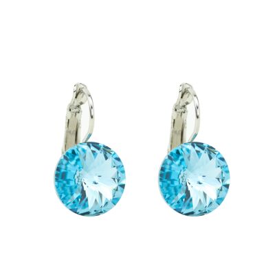 Earrings crystal stone 14mm - Aqua