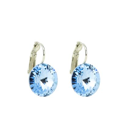Earrings Crystal Stone 14mm - Light Sapphire