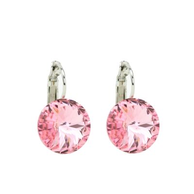 Pendientes Piedra Cristal 14mm - Rosa Claro