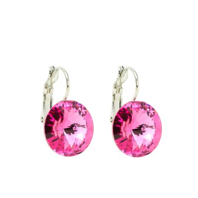 Earrings Crystal Stone 14mm - Pink