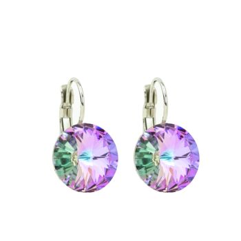 Boucles d'oreilles pierre cristal 14mm - Vitrail Light