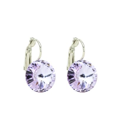 Boucles d'oreilles pierre cristal 14mm - Violet