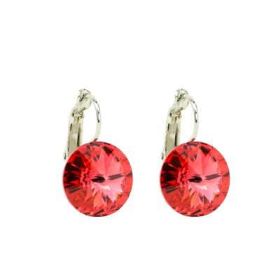 Earrings crystal stone 14mm - Padparadscha
