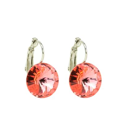 Earrings crystal stone 14mm - Rose Peach