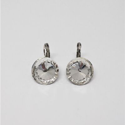 Earrings silver plated crystal stones 18mm crystal