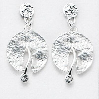 Silver-plated ear studs matt white