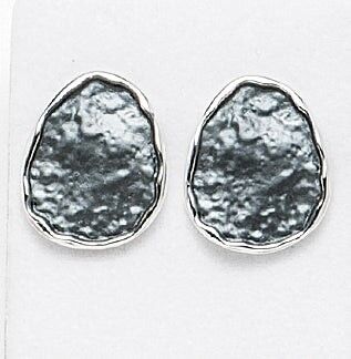 Ohrstecker versilbert  grau