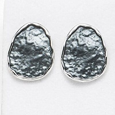 Clous d'oreilles en métal argenté gris