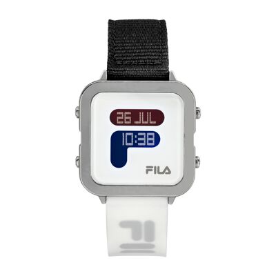 38-6088-101 - Fila Unisex-Digitaluhr - Armband aus Silikon und Nylon