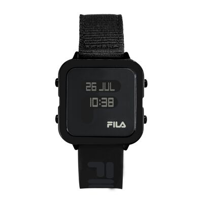 38-6088-104 - Fila Unisex-Digitaluhr - Armband aus Silikon und Nylon