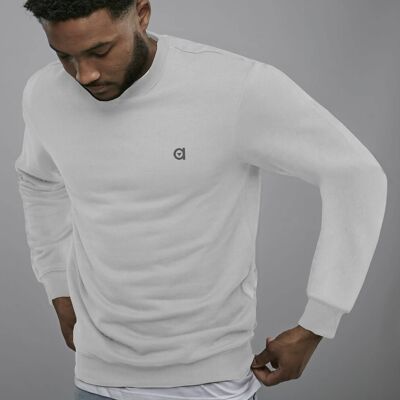 sudadera blanca con cuello redondo