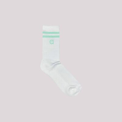 chaussettes à rayures menthe