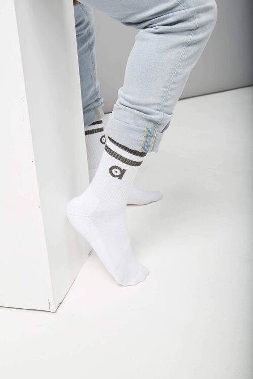 khaki striped socks