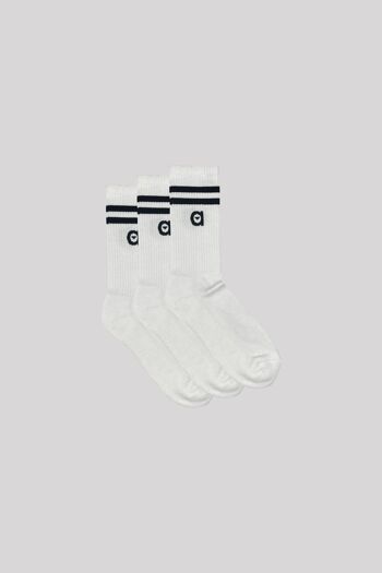 lot de trois chaussettes noires à rayures 1