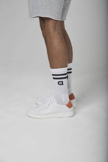 chaussettes noires à rayures 1