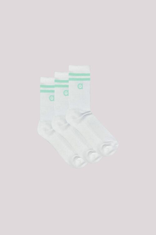 three pack mint striped socks