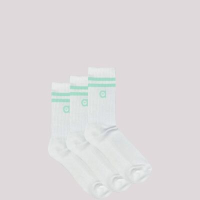 three pack mint striped socks