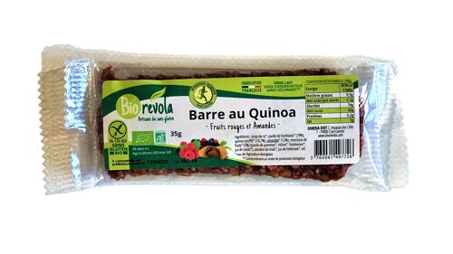 Barre au quinoa fruits rouge et amandes