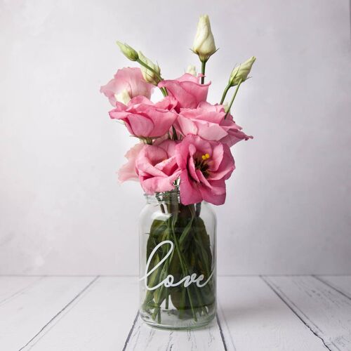 Glass ‘LOVE’ Vase Jar