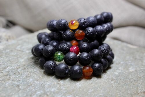Black Lava Beads Bracelet