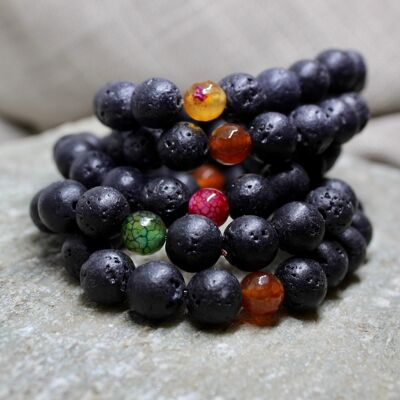 Black Lava Beads Bracelet
