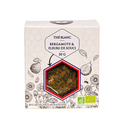 Bergamot White Tea & Organic Marigold Flowers (muslin sachets)