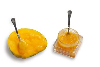 Confiture artisanale de mangue bio 85% fruits 175g. Teneur réduite en sucre. 4
