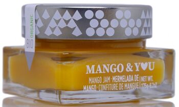 Confiture artisanale de mangue bio 85% fruits 175g. Teneur réduite en sucre. 2
