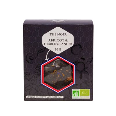 Té negro orgánico de albaricoque y azahar (bolsitas de muselina)