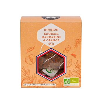 Infusion Rooibos Mandarine et Orange Bio (sachets mousseline) 1