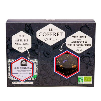 Coffret Thé Noir Abricot Fleurs d'Oranger (vrac) et son Miel de Nectars Bio