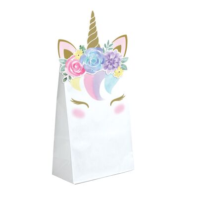 Bolsas de papel con forma de unicornio para bebés con accesorios