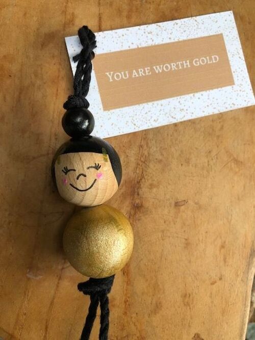 Lucky doll gold 'You are worth gold' (small)